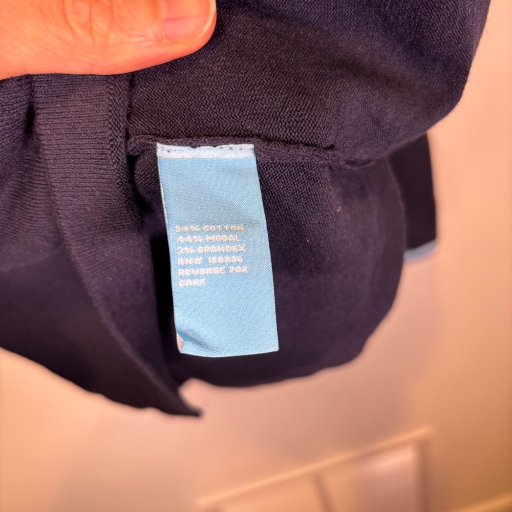 J. McLaughlin Cotton Blue Trim Sweater - Picture 4 of 5